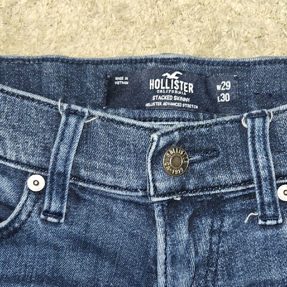 Hollister Dark Blue Stacked Skinny Jeans - Picture 4 of 6